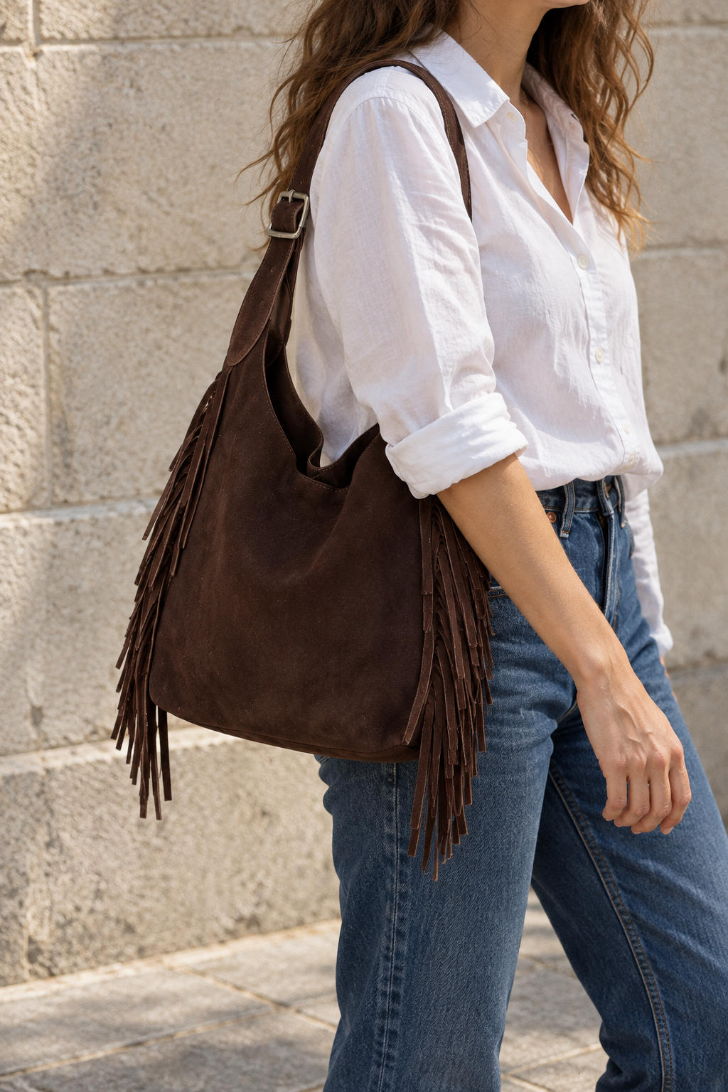 DOLLY FRINGES GAMUZA CAFÉ